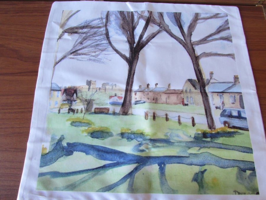 Bamburgh Village Cushion Cover