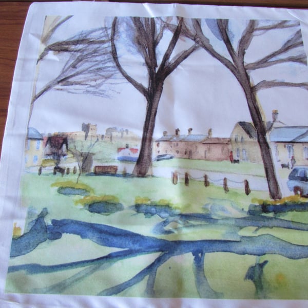 Bamburgh Village Cushion Cover
