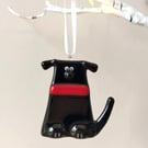 Black Fused Glass  Dog