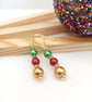 Pearl Earrings - Christmas Bauble Inspired Pearl Earrings - Festive Earrings  - Image 2
