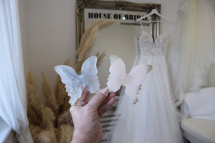 Butterfly-shaped Resin Coaster Wedding Place Name Personalised Guest Favour