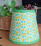 Yellow and Turquoise Geometric Lampshade. - Image 7