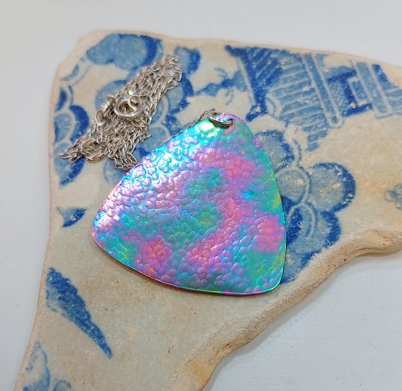 Titanium Coloured Delta Pendant Necklace (NKTTNKTR1) - UK Free Post