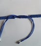 Blue Sparkle Goldstone & Silver Heart Cord Slider Bracelet - Image 2