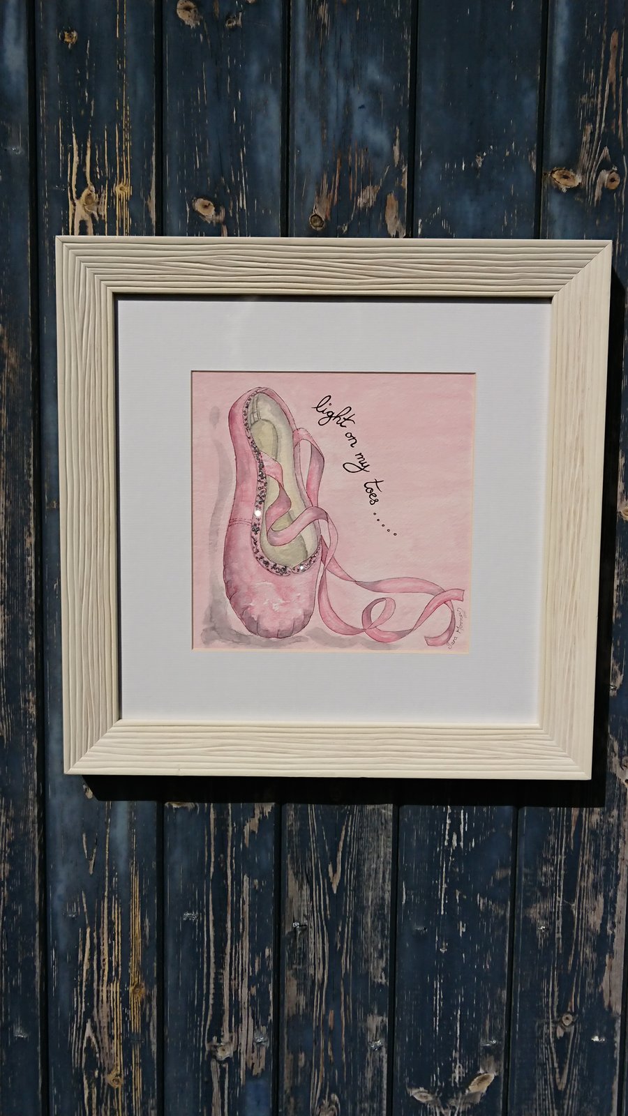Pink ballet shoe original watercolour painting