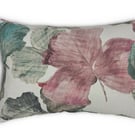 Lumbar Cushion Cover Tropical Flower Pink Grey Green Cotton Home Decor