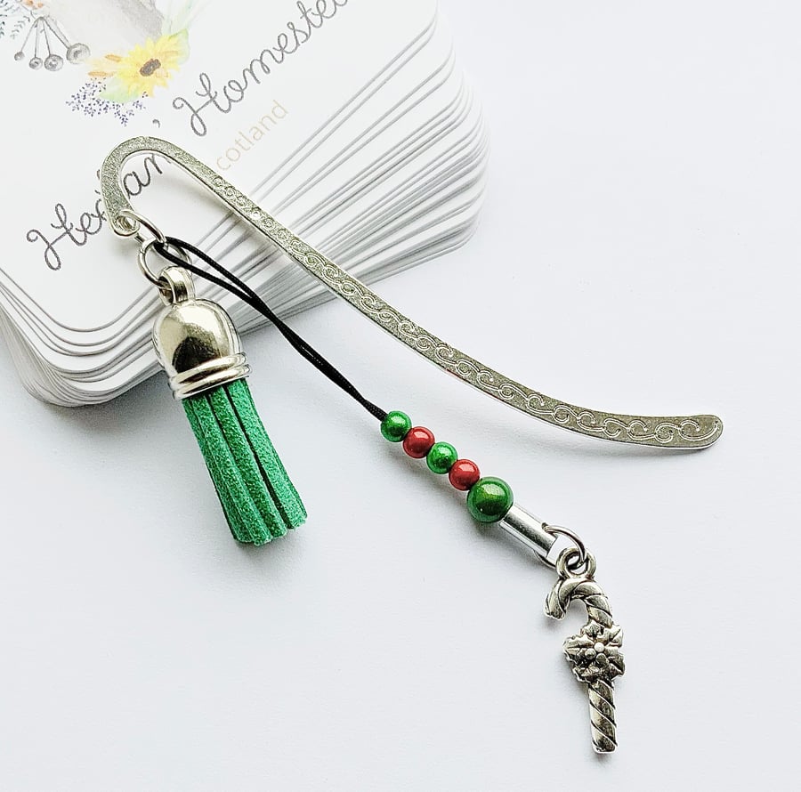 Candy Cane Bookmark. Christmas Bookmark. Metal Bookmark. Bookmarks.