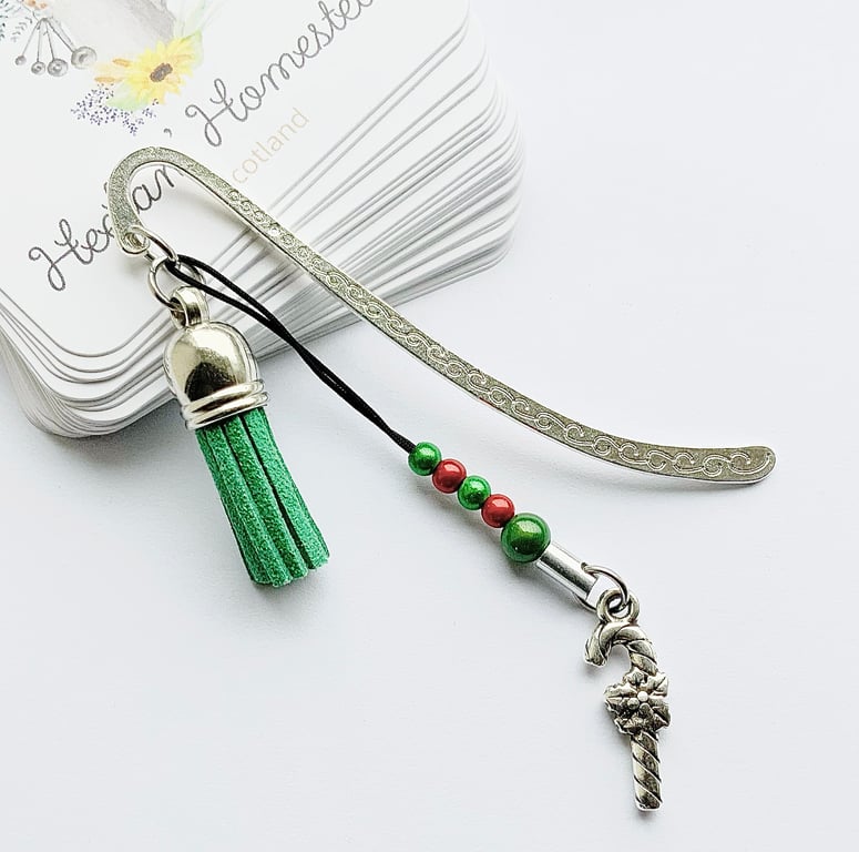 Candy Cane Bookmark. Christmas Bookmark. Metal Bookmark. Bookmarks.