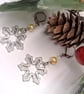 Enamel Snowflake on A Champagne Pearl and Crystal Necklace and Earrings Set - Image 9