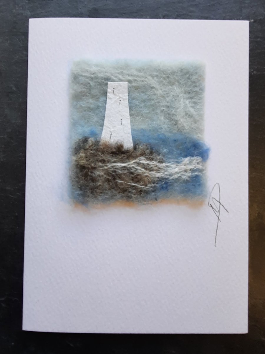 'Lighthouse' Felted Scene Blank Greeting Card 