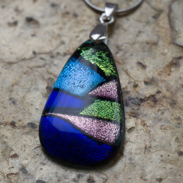 Dichroic Glass Mosaic Pendant  - 1220