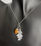 Oak leaf and acorn pendants and chain sterling silver