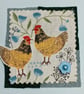 Chicken love fabric greeting card - Image 4