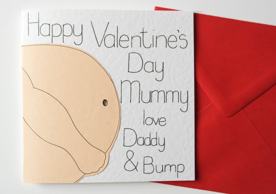  Bump Valentine's Day card from Daddy to Be for Mummy to Be, Card from the Bump