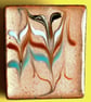 brooch - rectangular - scrolled rod on clear enamel - Image 7