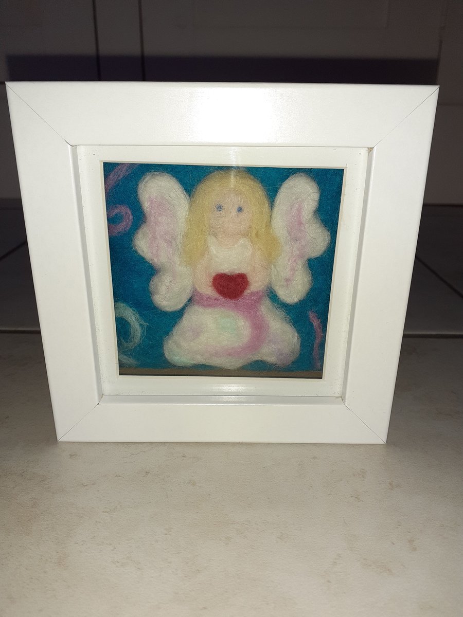 Needle Felted Guardian Angel Picture