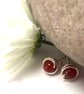Sterling Silver Carnelian Stud Earrings - Image 2