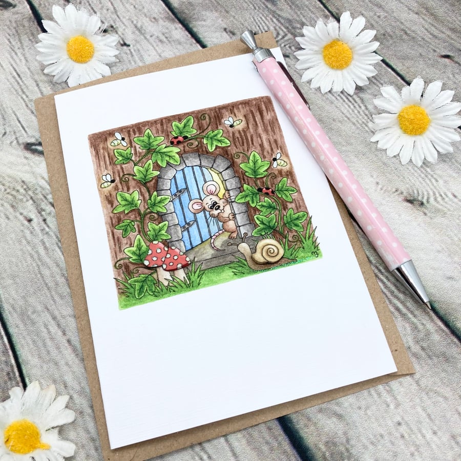 Woodland Mouse Card - Any Occasion - Birthday Card - Blank Card