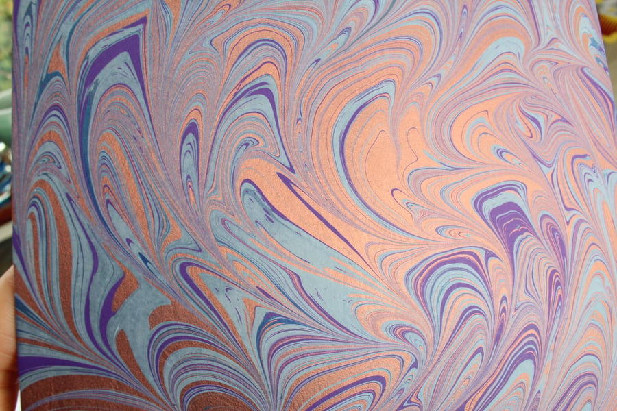 A4 Marbled card sheet for card making and die cutting copper purple