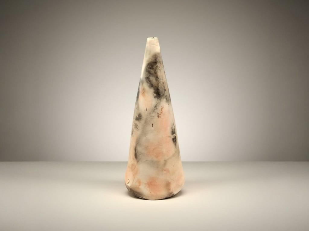 Earthenware saggar fired decorative bottle 