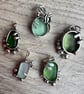 Moss Green Sea Glass in Sterling Silver with Gold - Image 5