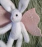 Magical Winter Fairy Hare, hand sewn jointed collectable heirloom for Christmas. - Image 5