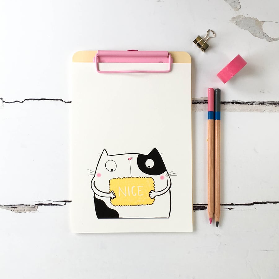 Nice Biscuit Kitty Illustrated Print