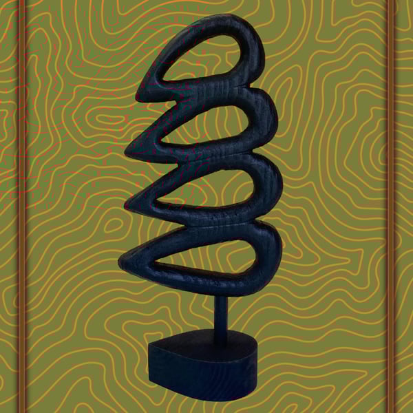 "Totem" - abstract wooden sculpture 