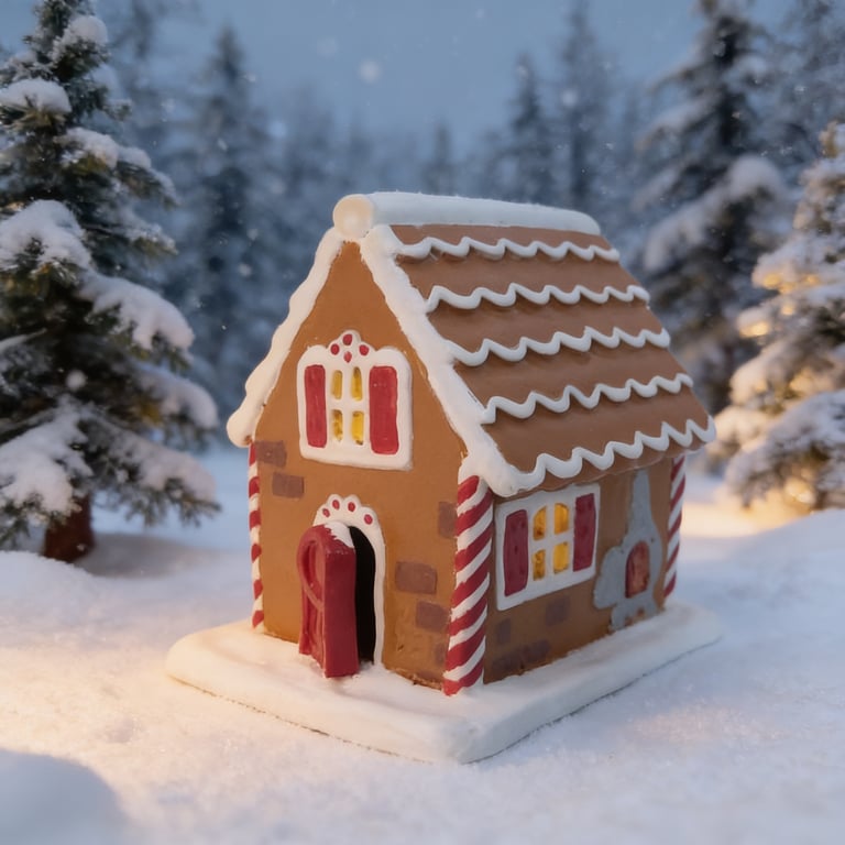 Handmade Air Dry Clay Gingerbread House Christmas Decoration