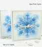 Snowflake Christmas Cards - set of 2 - embossed textured blank inside