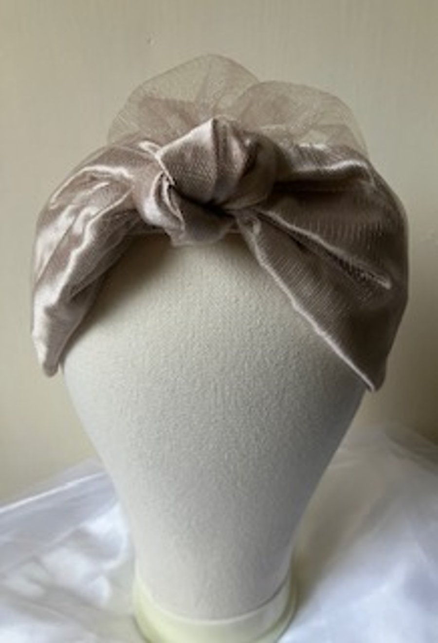 Ingrid - Coco Mink 40s Style Bridal Turban Headband 