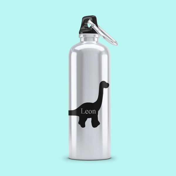 Personalised Dinosaur Name Sticker - Children School Water bottle, Lunch box