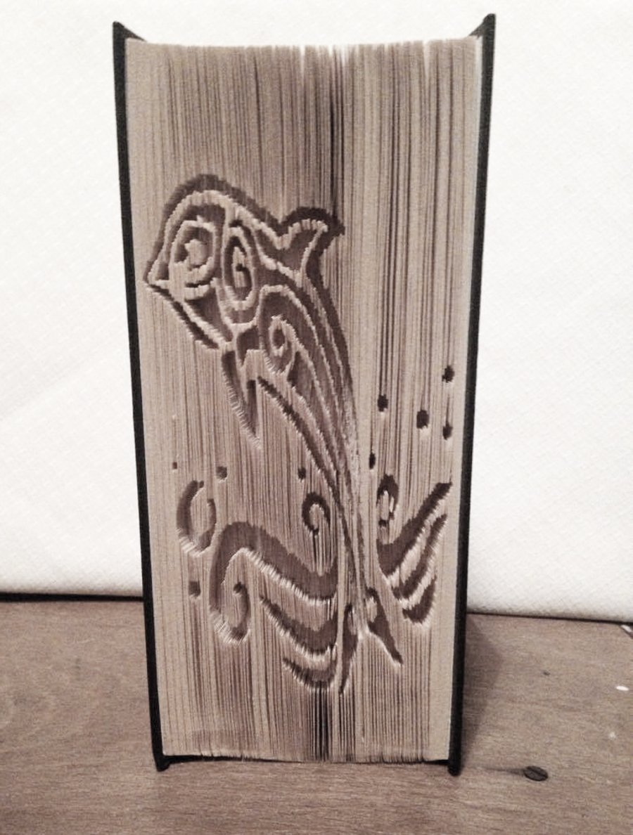 Tribal Dolphin CUT & FOLD Book Folding Pattern - EMAILED PDF PATTERN