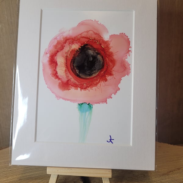Poppy Alcohol Ink Painting