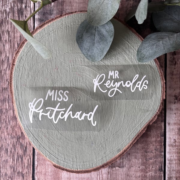 Personalised HTV Vinyl Decals: Custom Modern Calligraphy Labels For Teachers, 