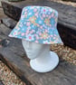 Bucket hat sage floral upcycled sun hat adult bucket hat reversable festival hat - Image 1