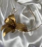 Olympia - Gold Feather Flower Headband Fascinator - Wedding - Special Occasion  