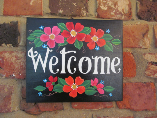 Hand Painted Welcome Sign