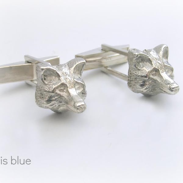 Sterling Silver Fox Head Cufflinks