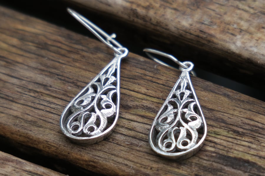 Silver Teardrop Earrings, Everyday Earrings, Dangle Earrings, Gift For Her