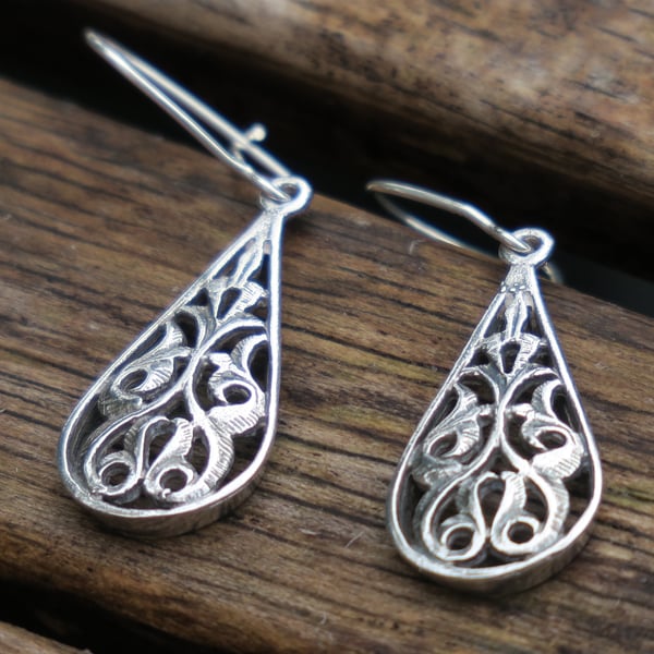 Silver Teardrop Earrings, Everyday Earrings, Dangle Earrings, Gift For Her