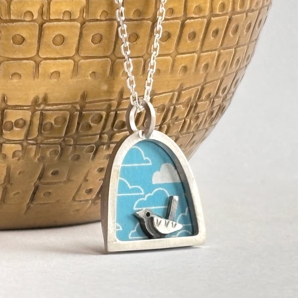 Tweet necklace blue cloud