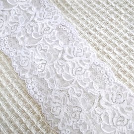 3 metres 12 cm wide beautiful floral white lace trim