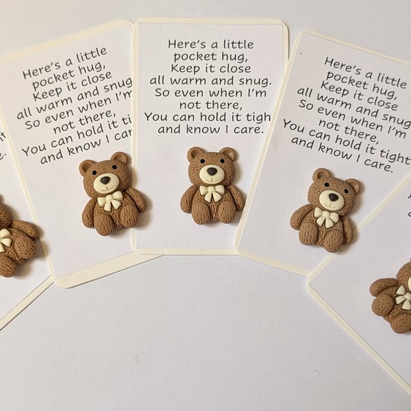 Pocket hugs - brown teddy bears