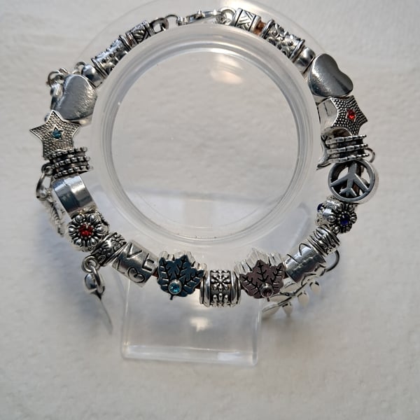 Charm Bracelet handmade on Leather 