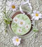 Daisy hand-painted log slice decoration - Image 5
