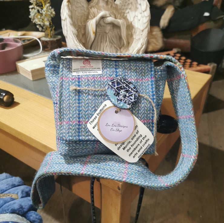 Small Harris Tweed crossbody bag with handmade Folksy