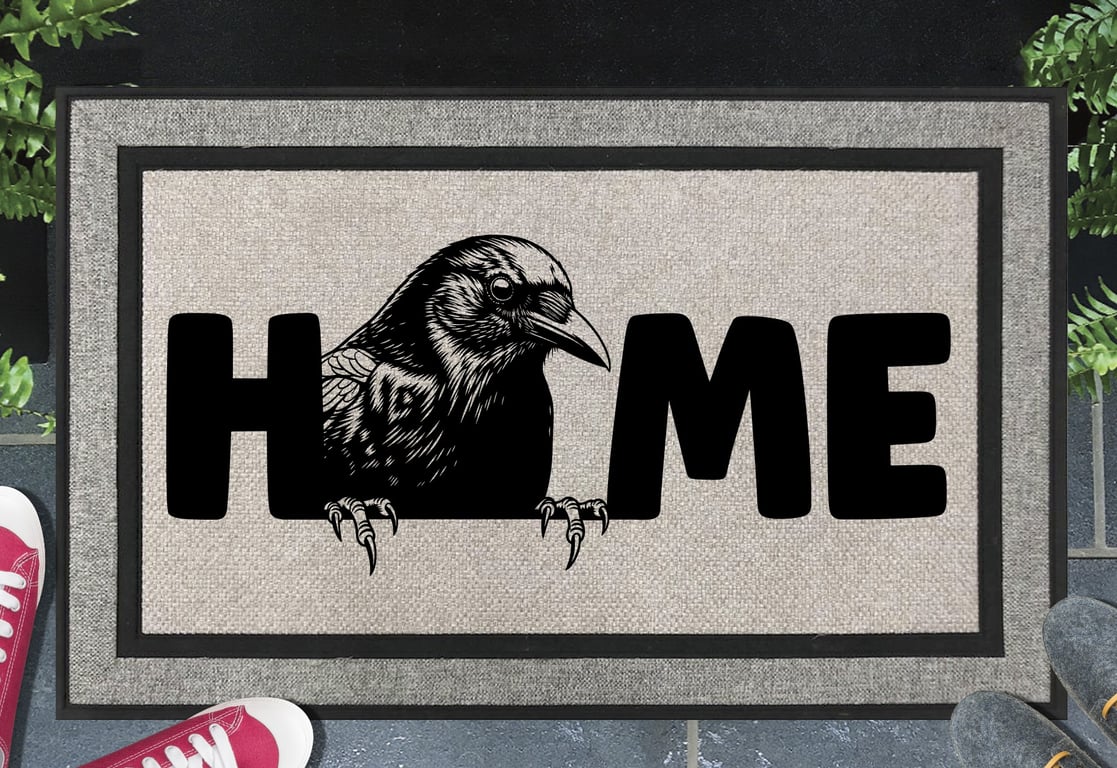 Black Bird Doormat No.2 - All Weather - Blackbird Welcome Mat, 45x70cm 