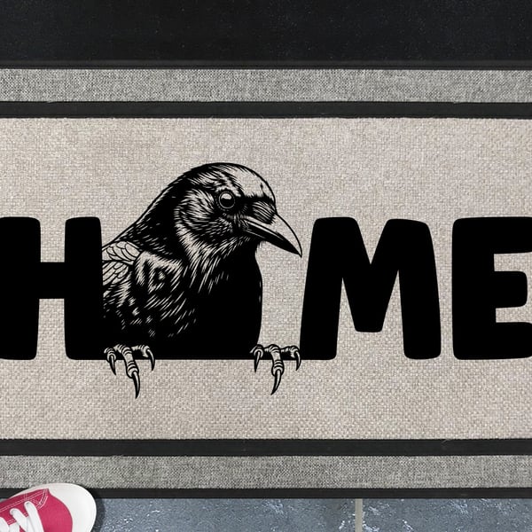 Black Bird Doormat No.2 - All Weather - Blackbird Welcome Mat, 45x70cm 