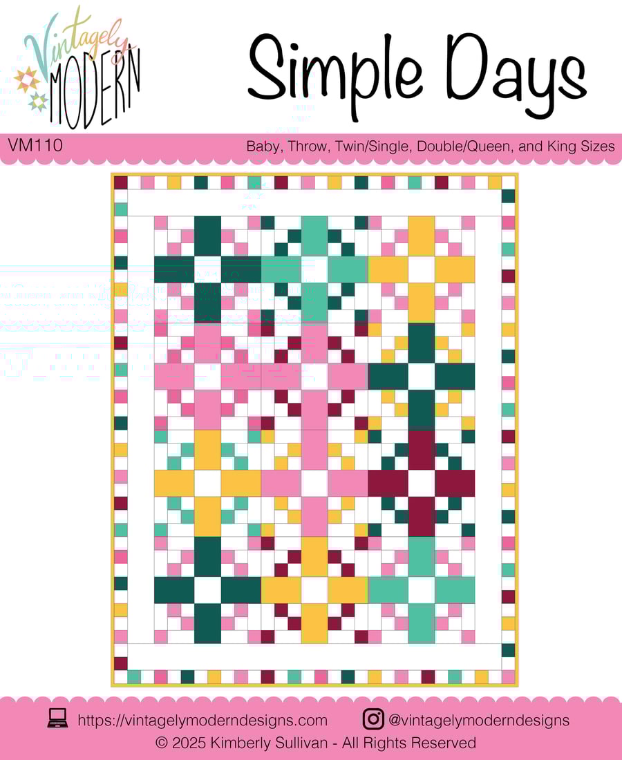 PDF Quilt Pattern - Simple Days by Vintagely Modern